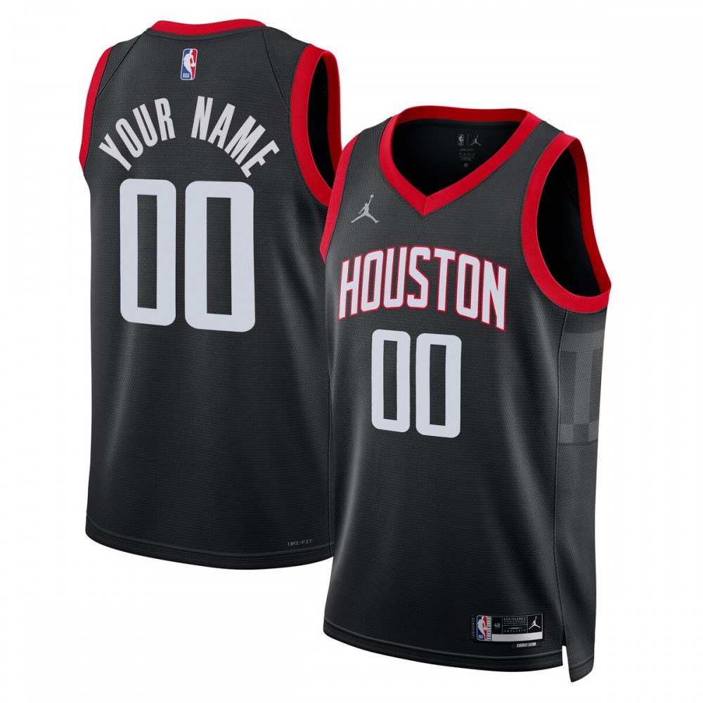 Houston Rockets Jordan Brand Unisex 2022/23 Swingman Custom Jersey - Statement Edition - Black-Pro Kit Vault | Brand New 26/27 Sports Jerseys